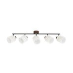 Faretto da soffitto Shiloh, noce/beige, a 5 luci, legno di noce - Lindby