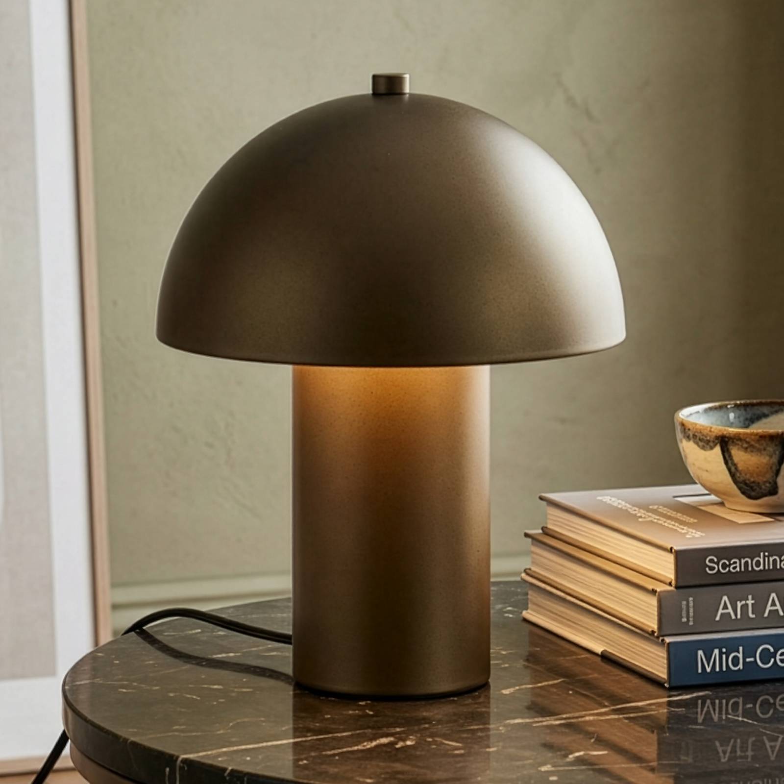 Bordlampe Enya, platina, metall, høyde 25,5 cm, E14