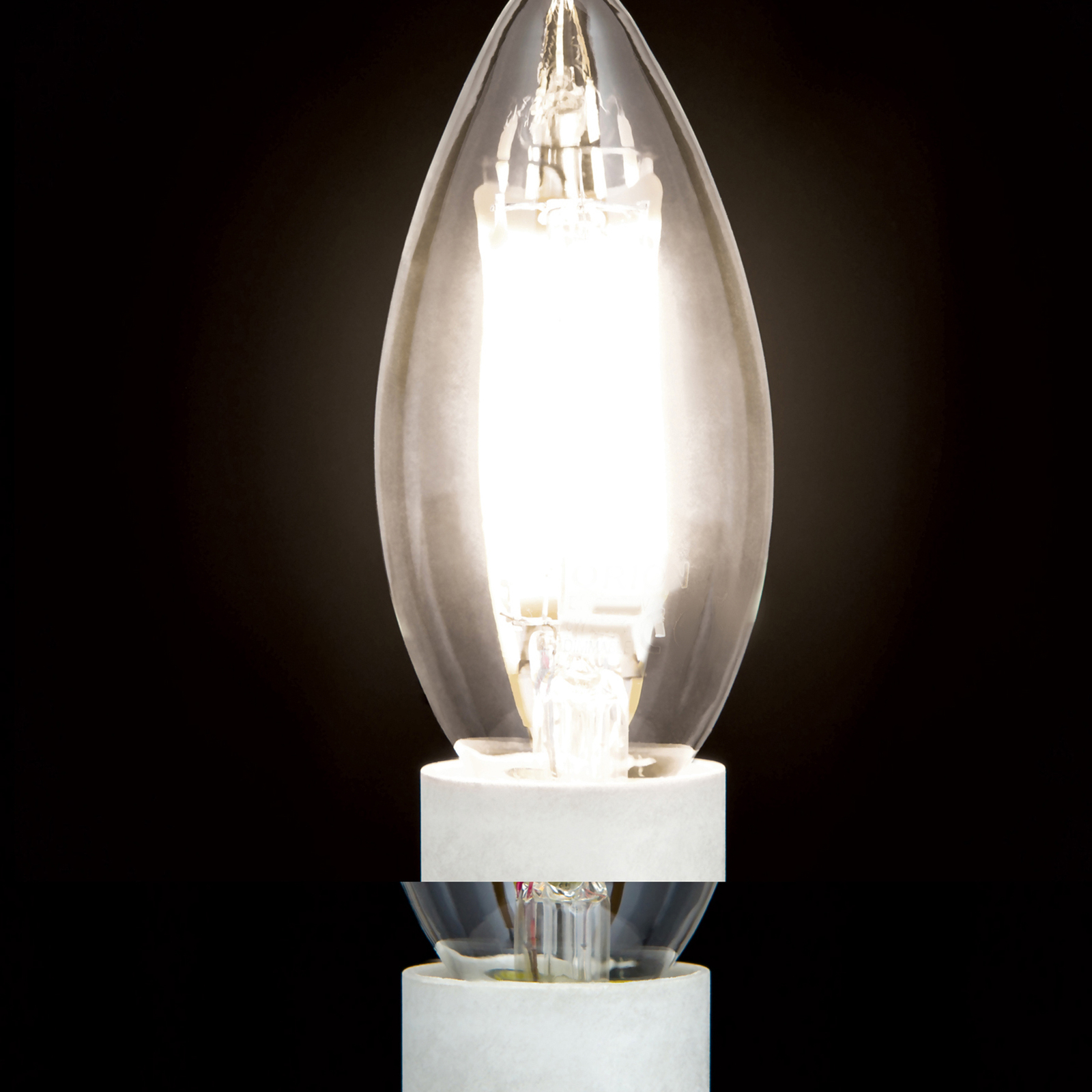 Lâmpada de vela LED E14 5W filamento claro 827 regulável
