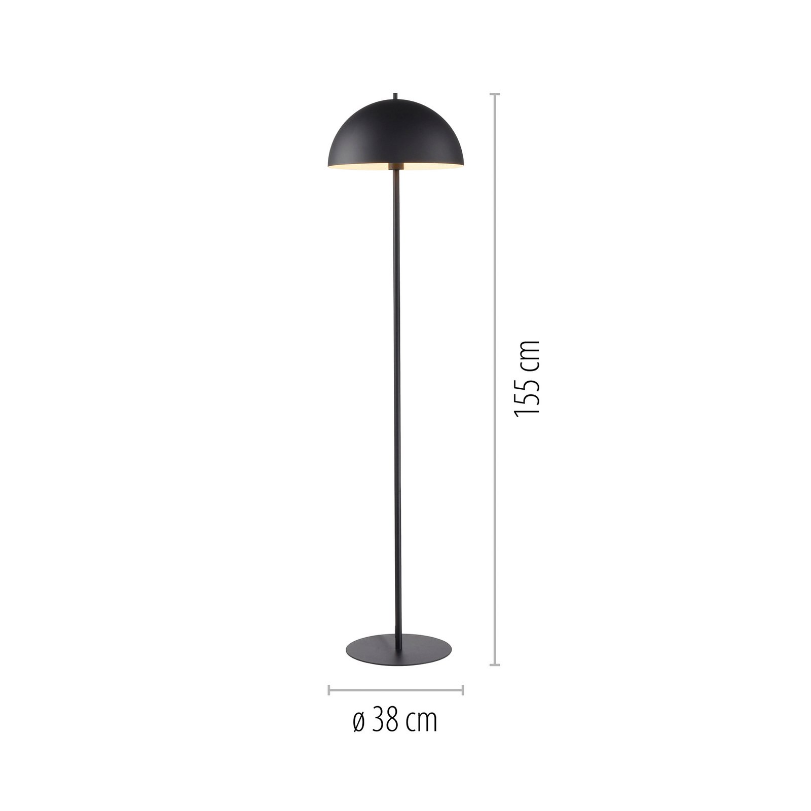 Schöner Wohnen Ali floor lamp, black, iron, E27 Schöner Wohnen Ali floor lamp, black, iron, E27