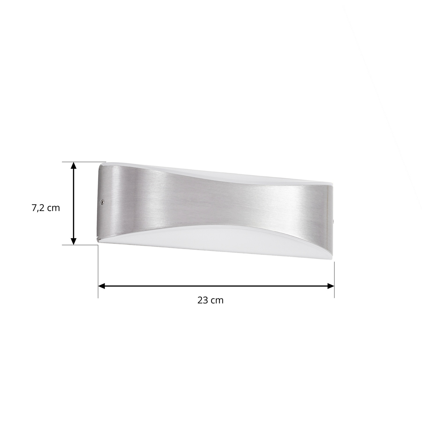 Zewnętrzny kinkiet LED Lucande Akira, srebrny, szerokość 23 cm Zewnętrzny kinkiet LED Lucande Akira, srebrny, szerokość 23 cm
