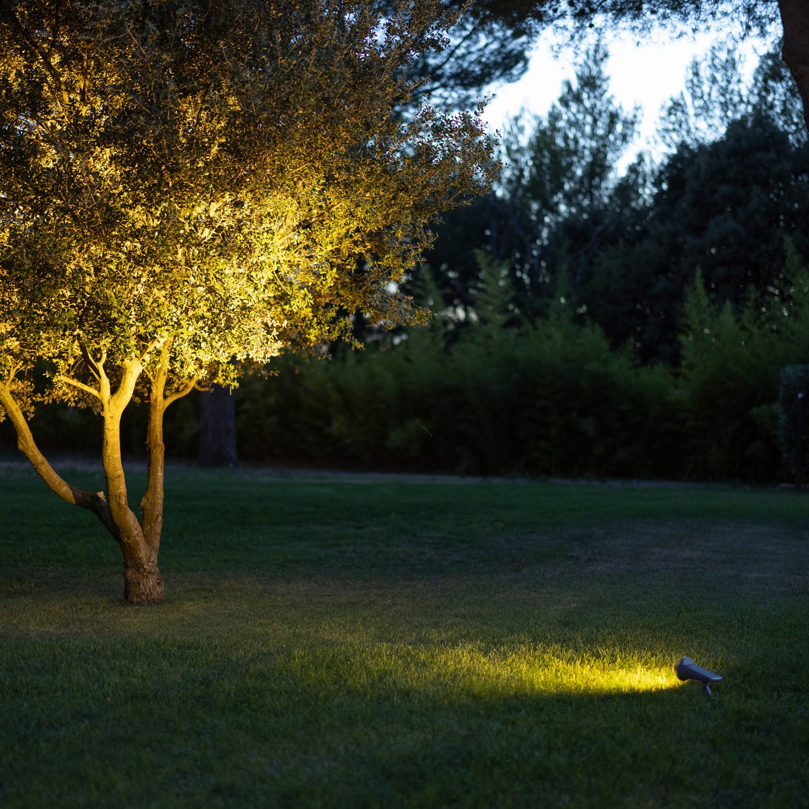 Spot LED solar OJE, cinzento, regulável Sensor de luz do dia Temporizador