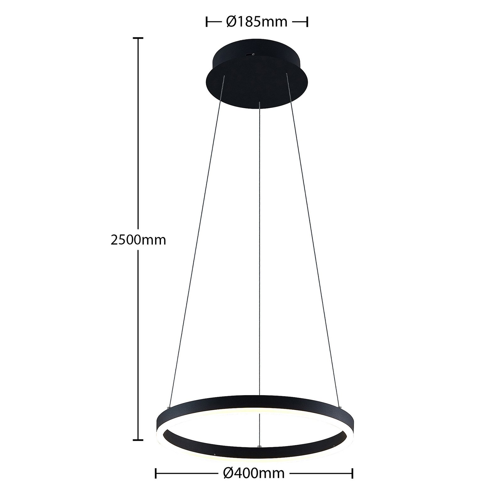 Luminária suspensa Arcchio Albiona LED, 1 anel, 40 cm