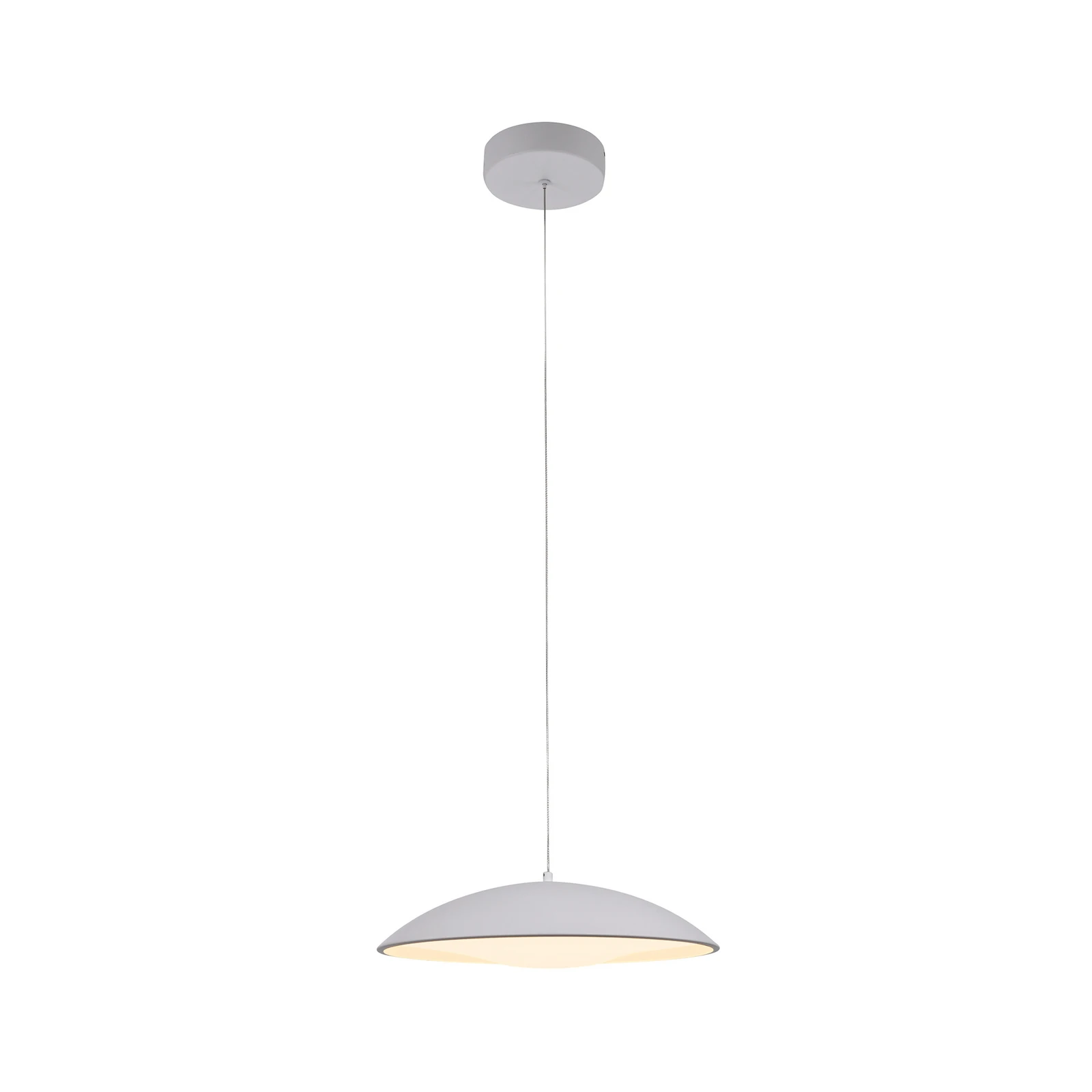 LED závesné svietidlo LENTE, biele, Ø 40 cm, kov, Switchdim