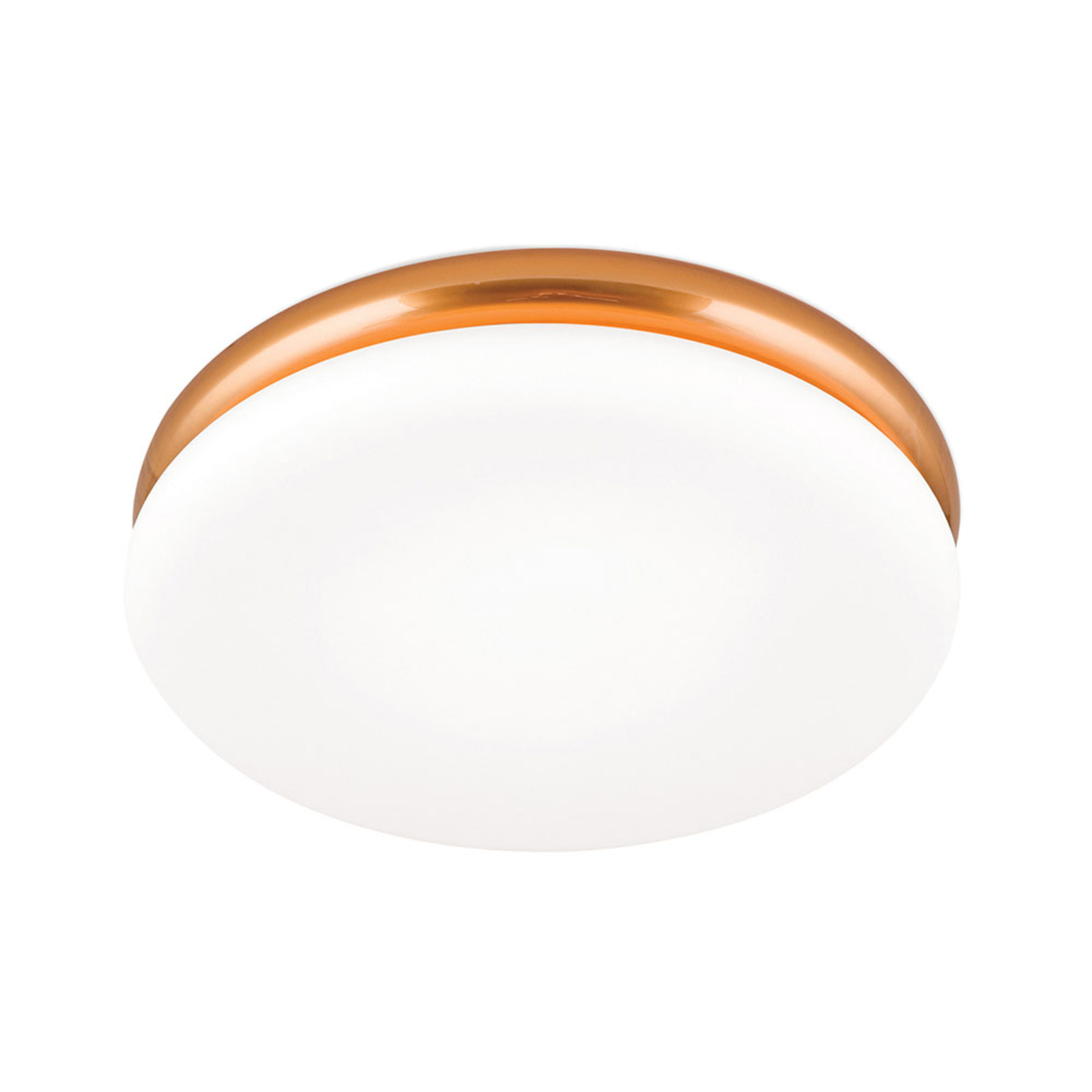 James LED ceiling light with metal housing, copper