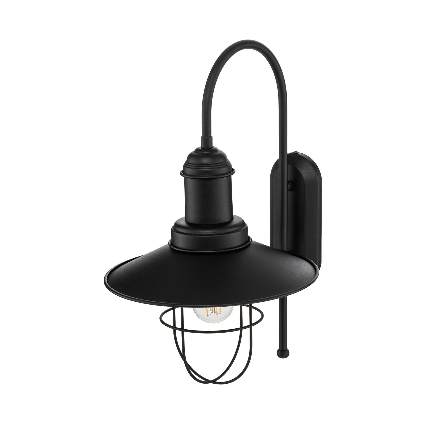 Wandleuchte Gadi, schwarz, Metall, Höhe 48 cm