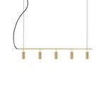 Hubble 5 hanging light, brass, length 130 cm - Globen Lighting
