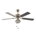 Ventilateur de plafond Anariki avec éclairage, silencieux, argenté - Lindby