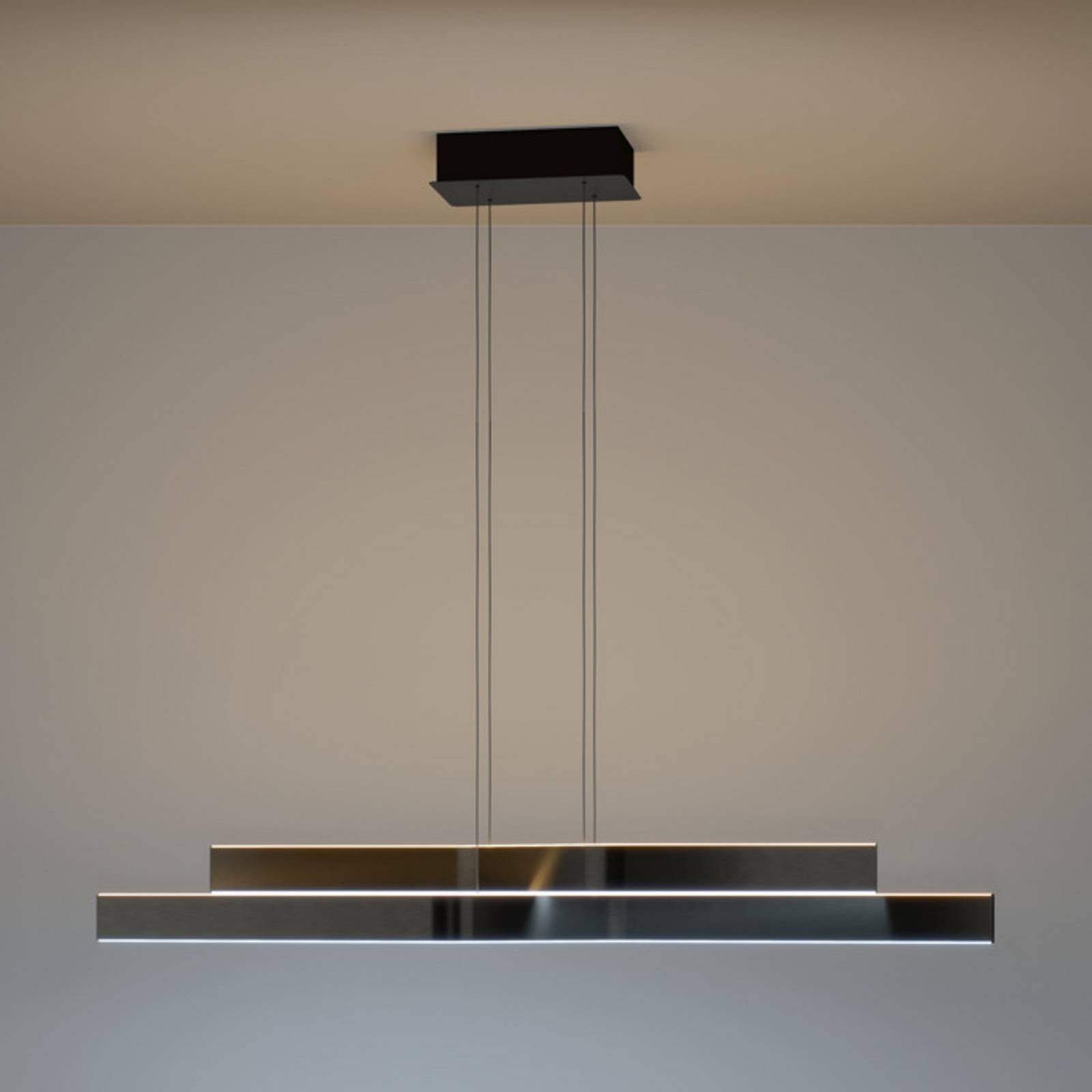 EGLO LED hanglamp PLAYITAS, zwart, 120 cm, 2-lamps, CCT