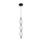 LED hanglamp Abeona, Ø 10 cm, zwart, metaal/glas, 3-lamps.