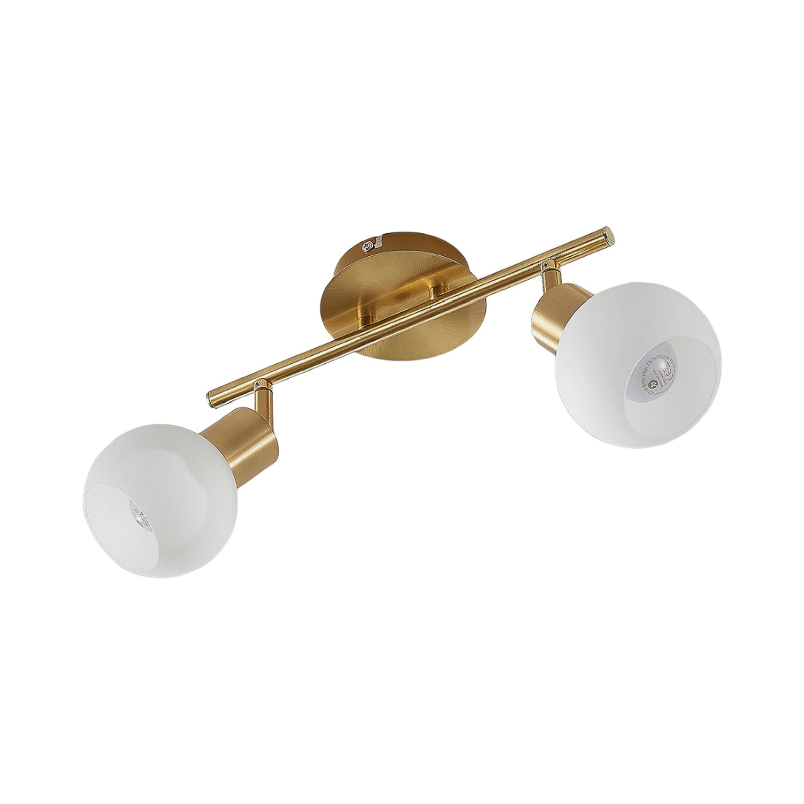 Elaina 2 Plafonnier Brass/Opal - Lindby