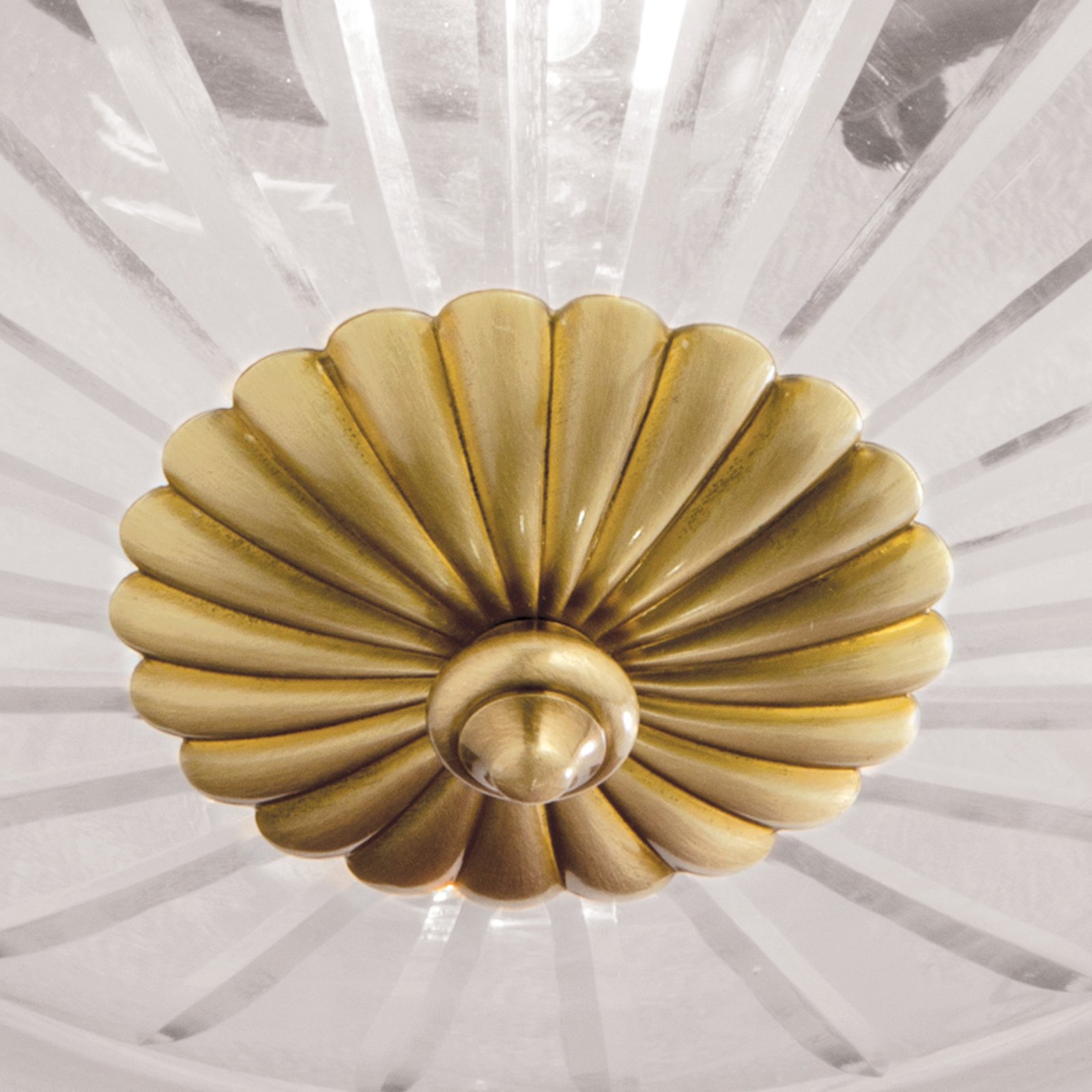 Handgeslepen plafondlamp ENNA, diameter 31 cm
