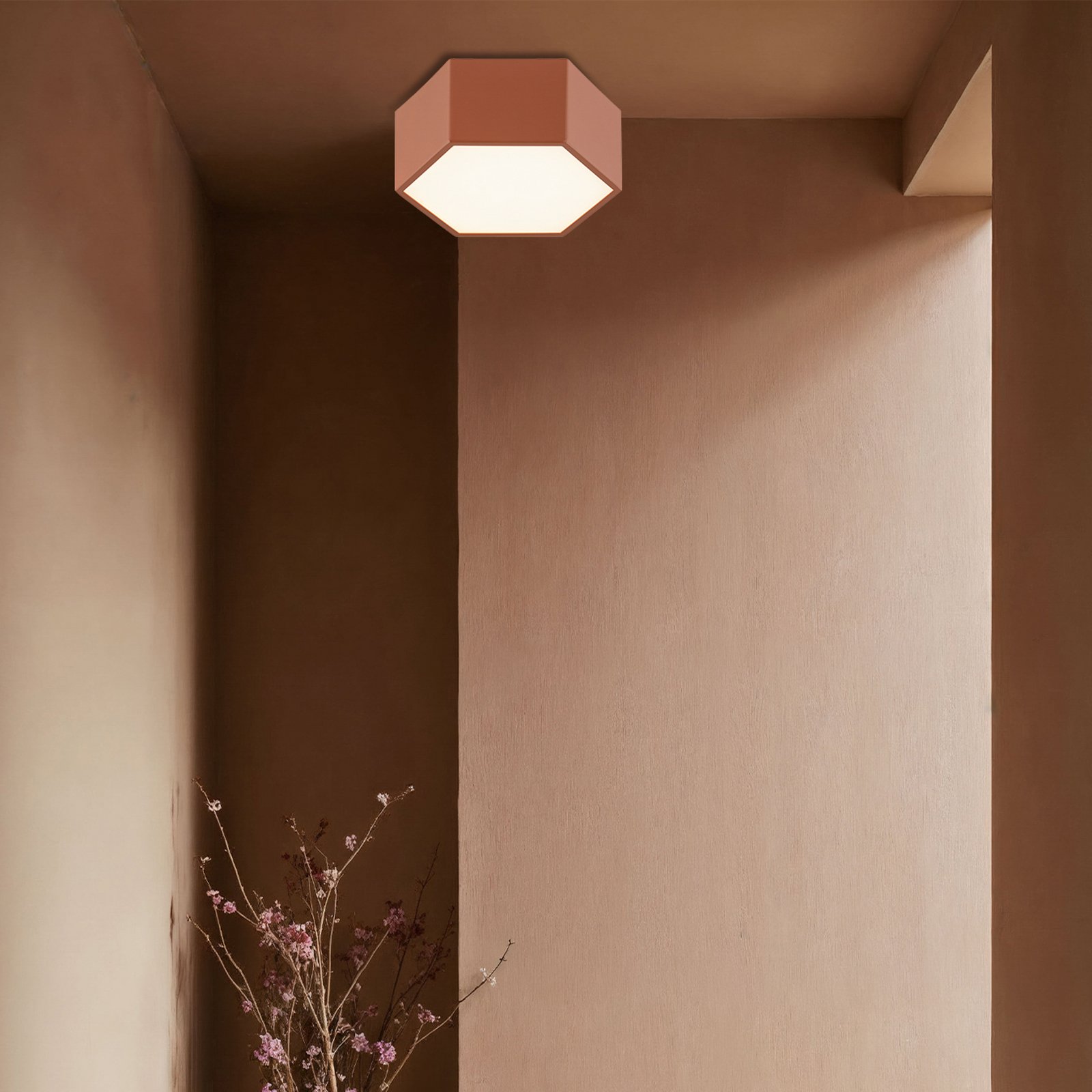 LED-Deckenleuchte Libre, terracottafarben, Stahl, 3.000 K