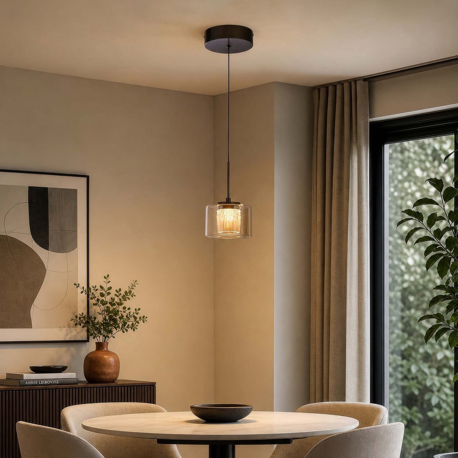 LED-Hängeleuchte Tumblers, 1-flammig, bronze, Glas, 3.000 K LED-Hängeleuchte Tumblers, 1-flammig, bronze, Glas, 3.000 K