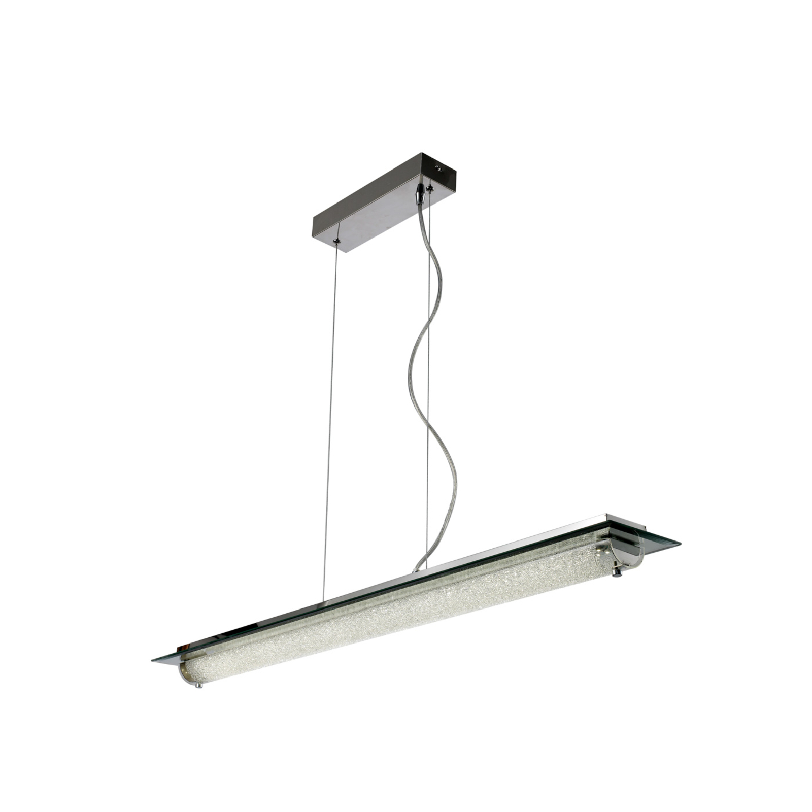 LED-Pendelleuchte Tube universalweiß, Kristallglas