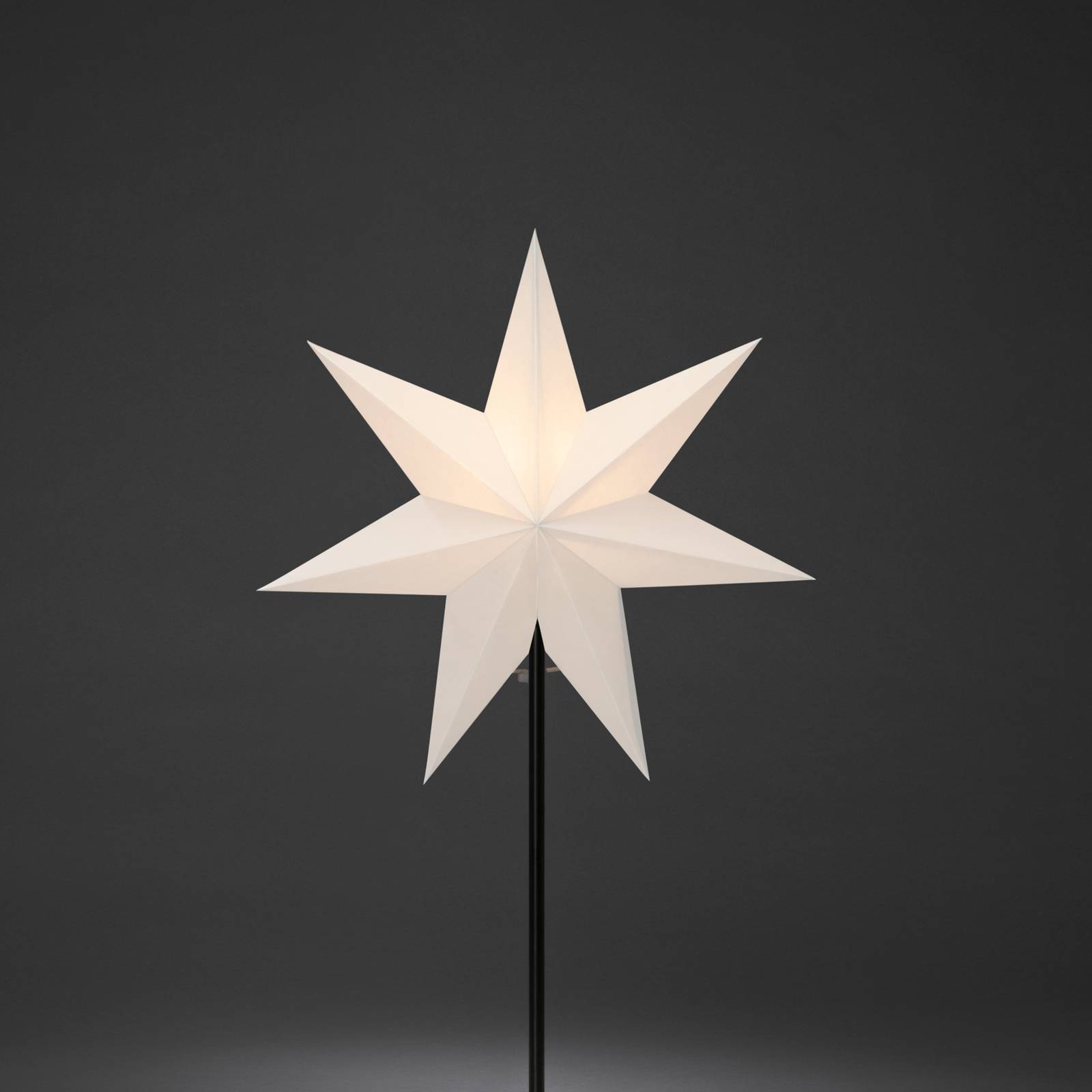 Dekorbelysning Pappersstjärna 7 spetsar, vit 65 cm