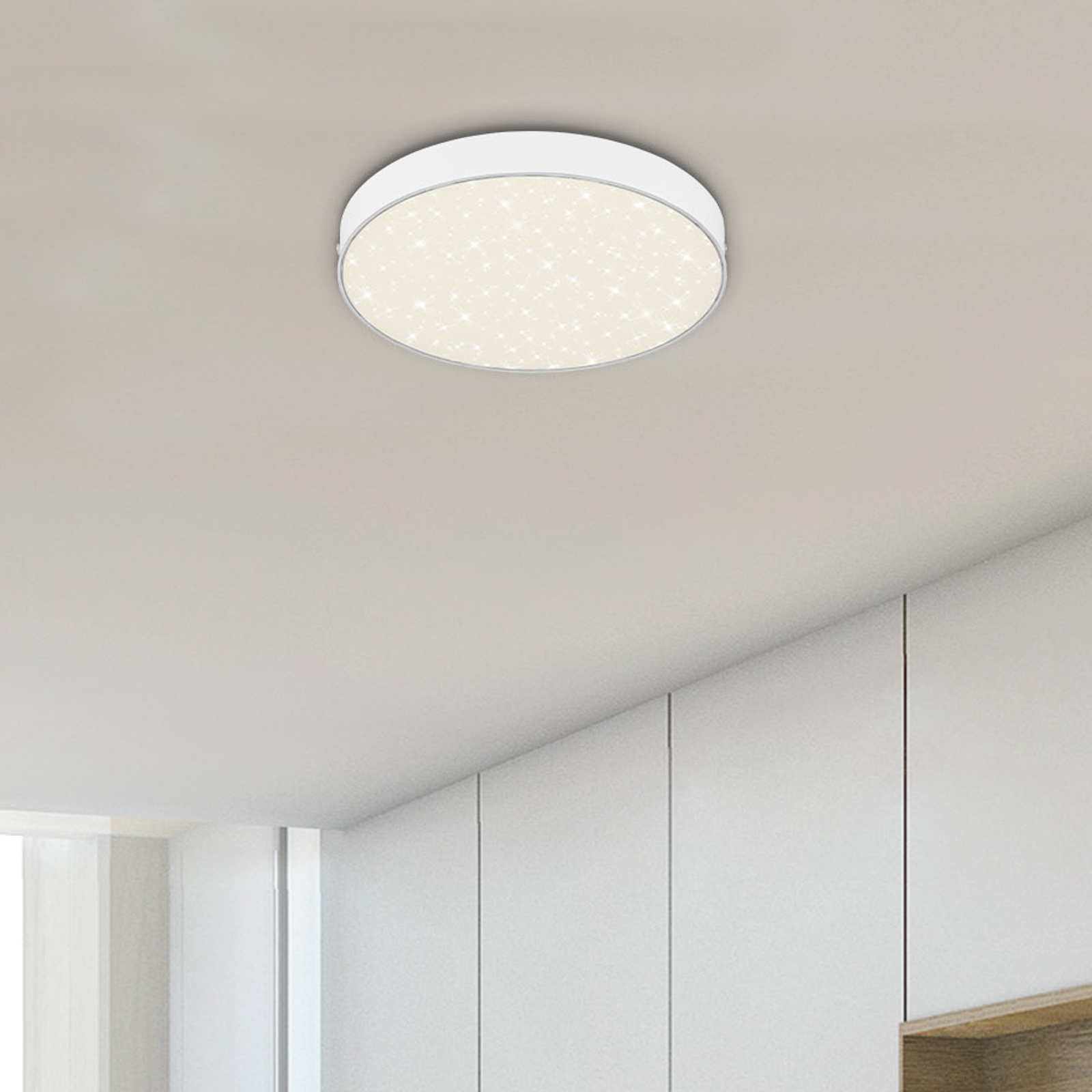 Flame Star LED ceiling light, Ø 21.2 cm, white