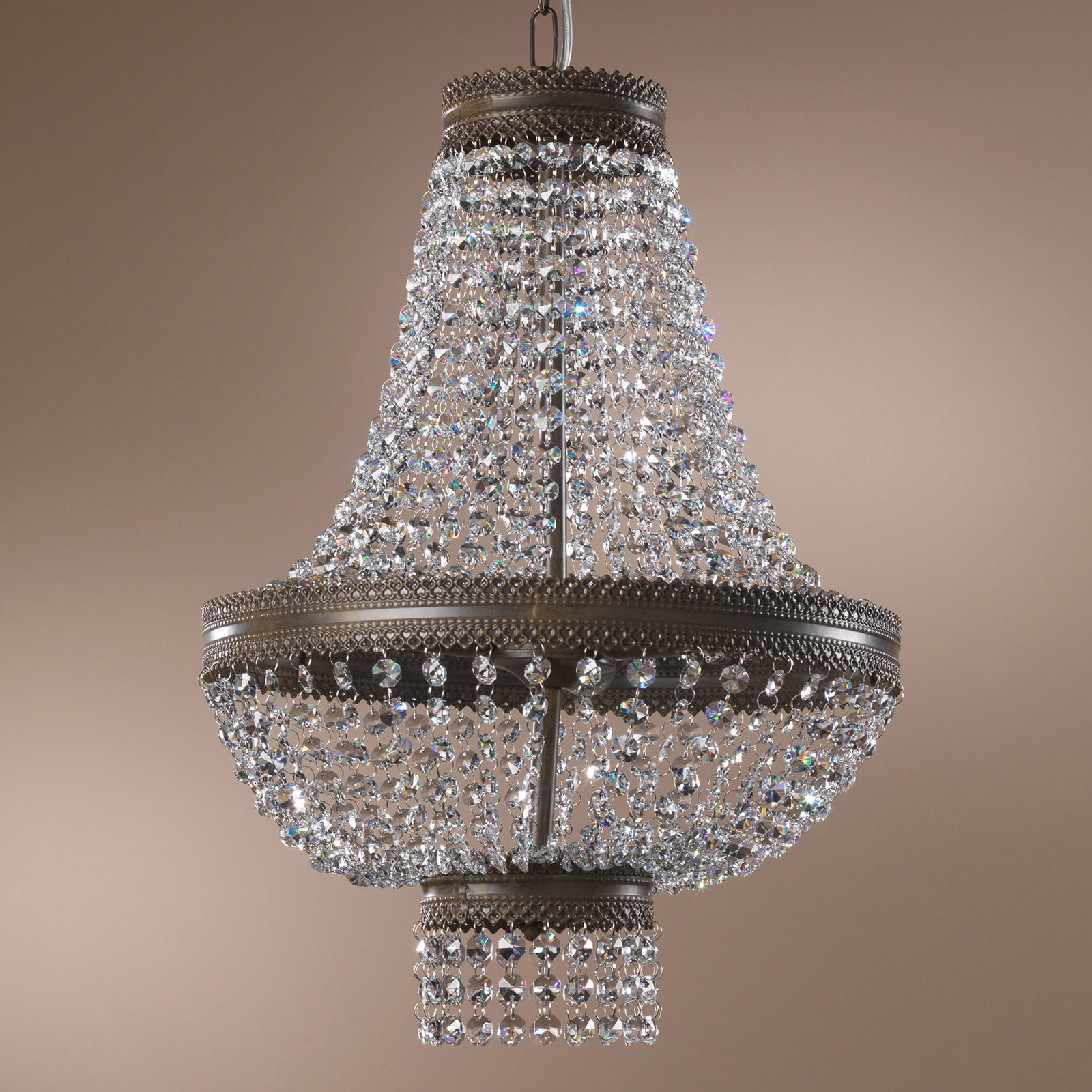 Závesná lampa Impero s krištáľovým závesom