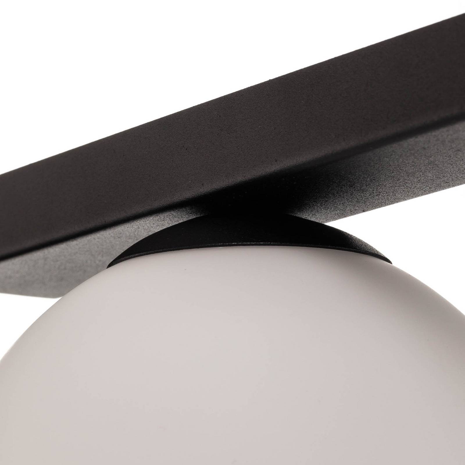 Lampa sufitowa Fit, czarna/opalowa, 1-punktowa