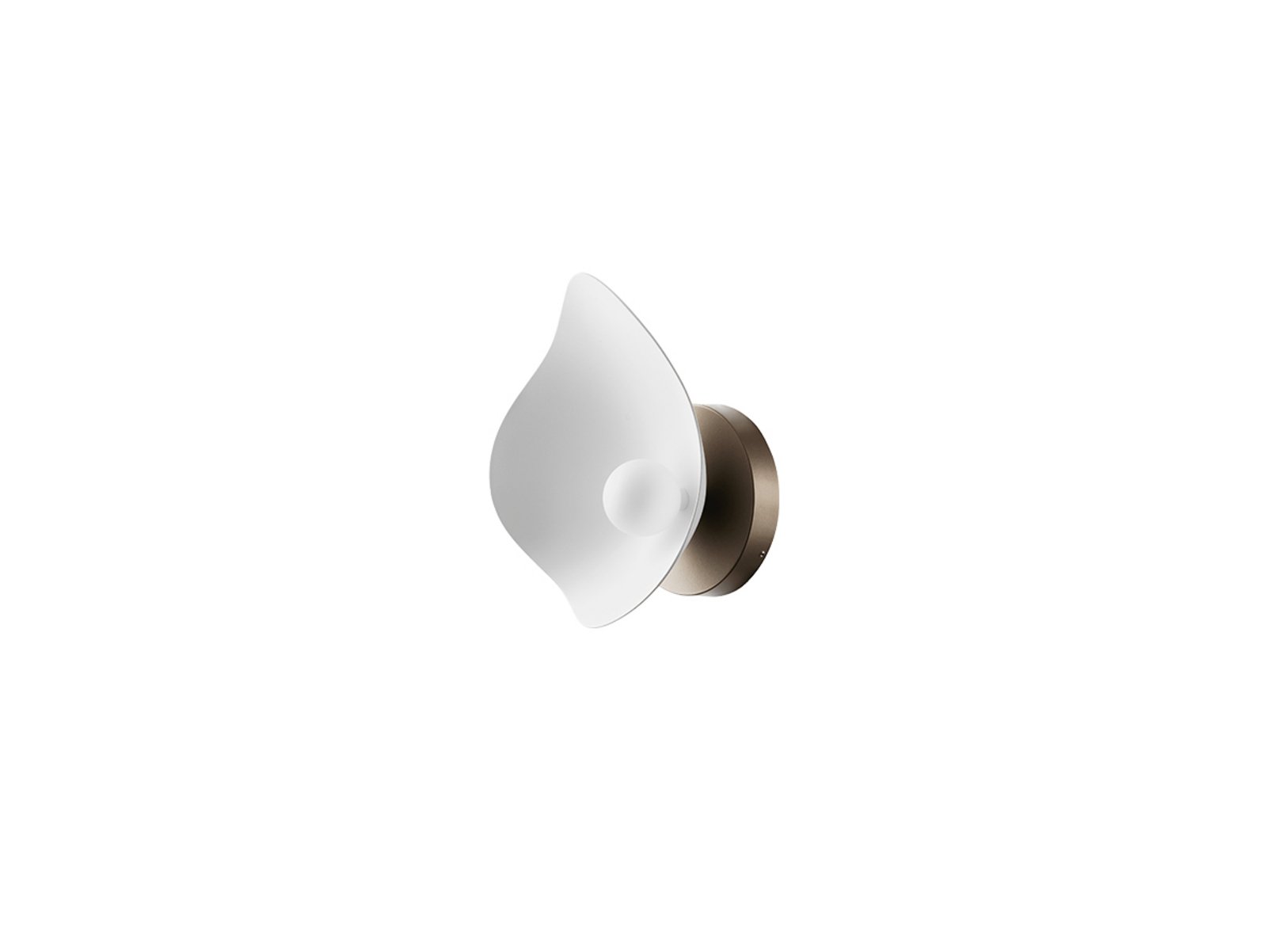LED wandlamp Florii 1, hoogte 22 cm, donkerbrons/wit glas