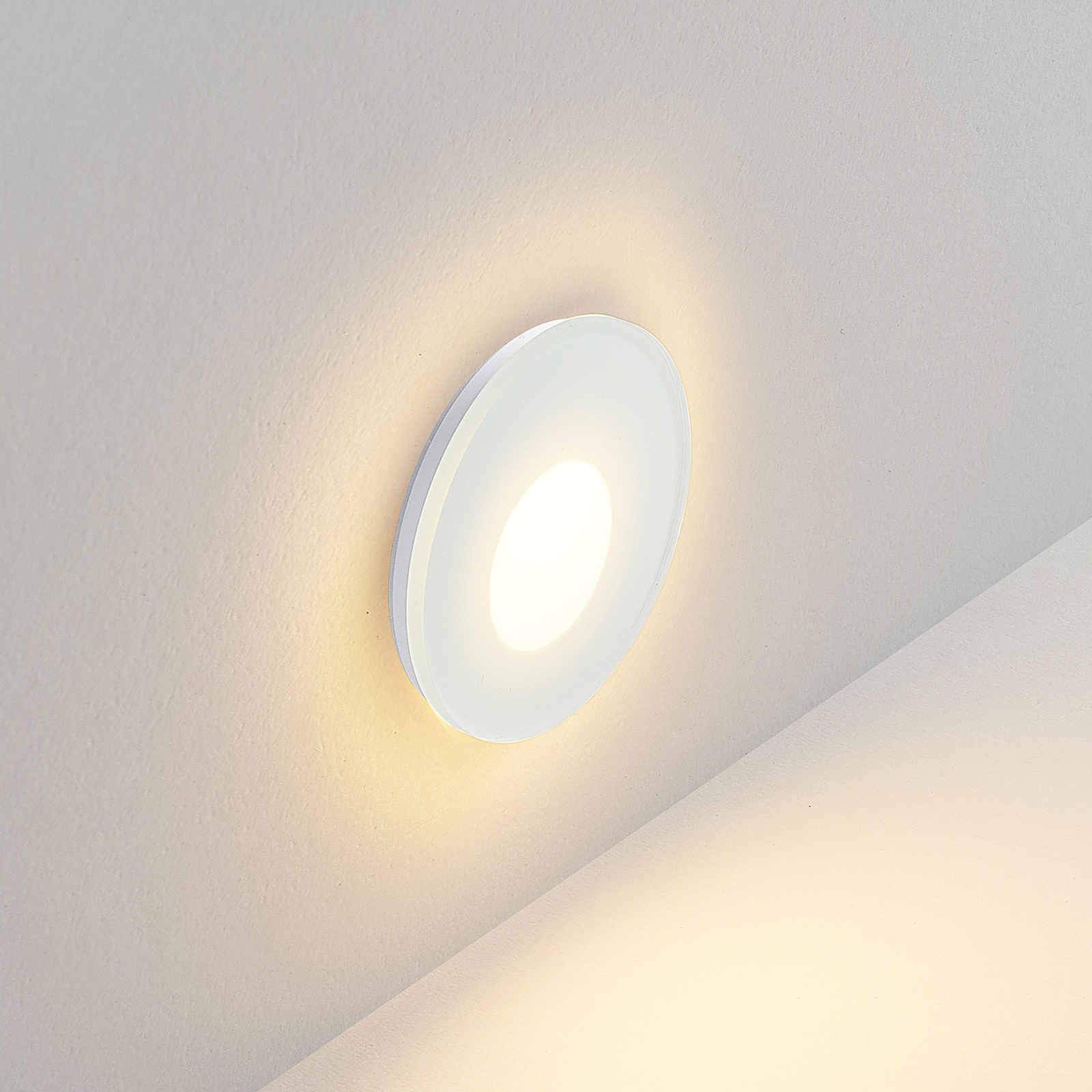 Molto Luce Lampada a incasso Wall 68R Glass IP44 RD, bianco. CCT