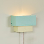 Wandleuchte Arte, blau/sandfarben, Breite 22 cm, Eisen