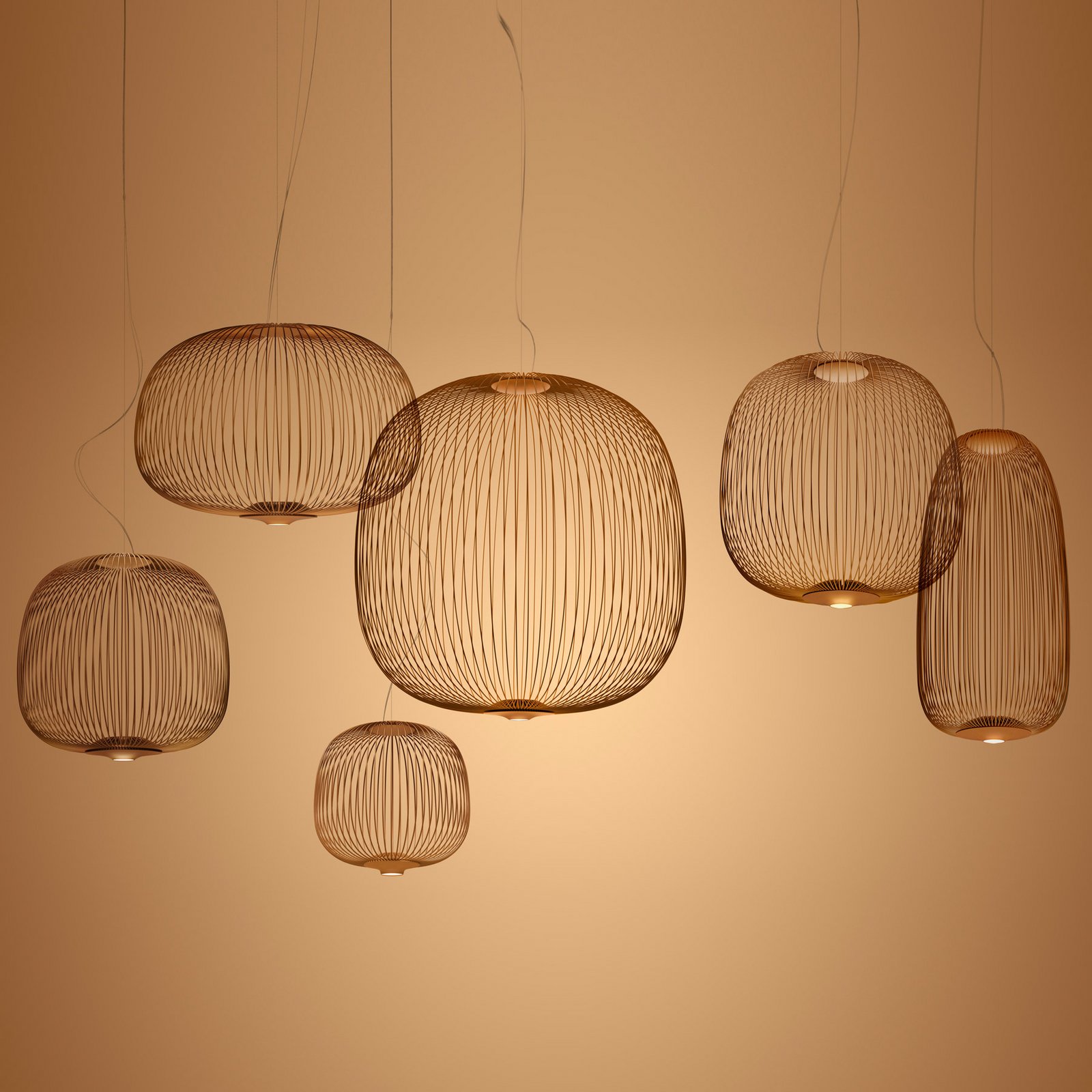 Spokes 1 LED-Pendellampe dimmbar kupfer - Foscarini
