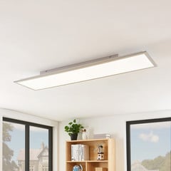 Lindby LED-paneel Stenley, 4000 K, 120 cm x 30 cm, hõbedane/valge