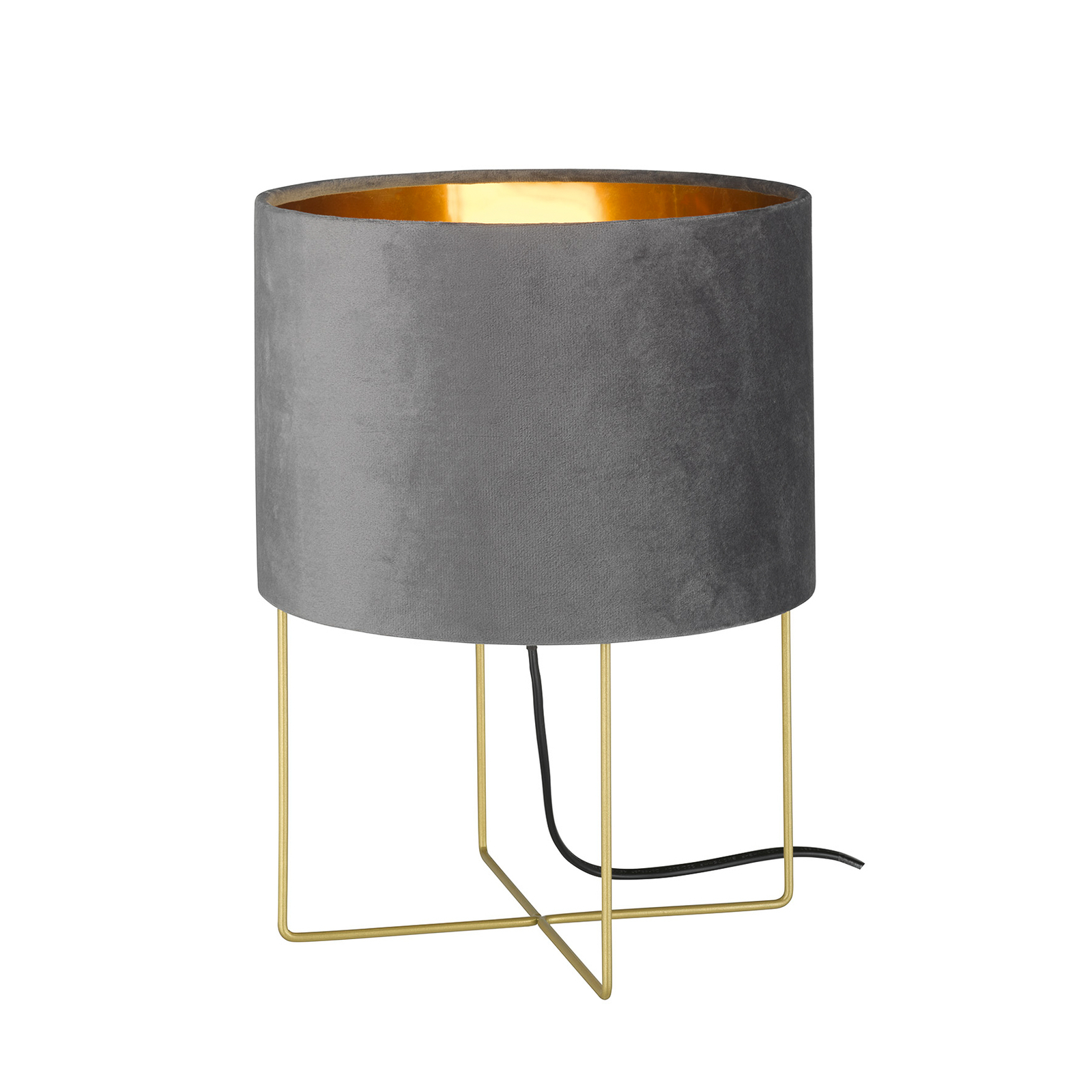 Aura table lamp, velvet shade, height 32 cm, grey