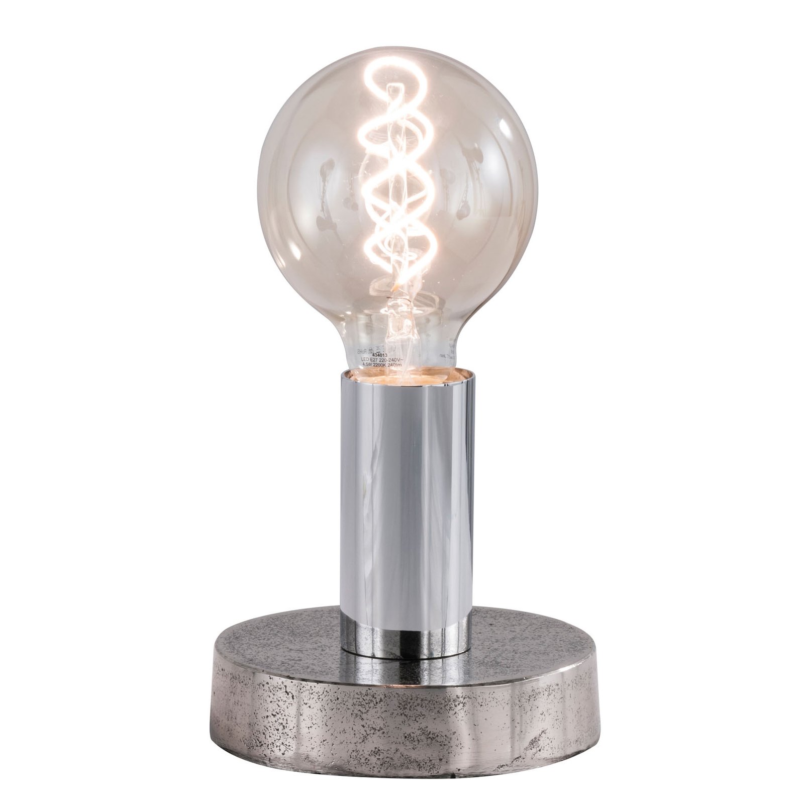Fischer & Honsel Valence table lamp with round base, for Living / Dining Room, metal, E27, 40 W, energy efficiency: A++, H: 12 cm