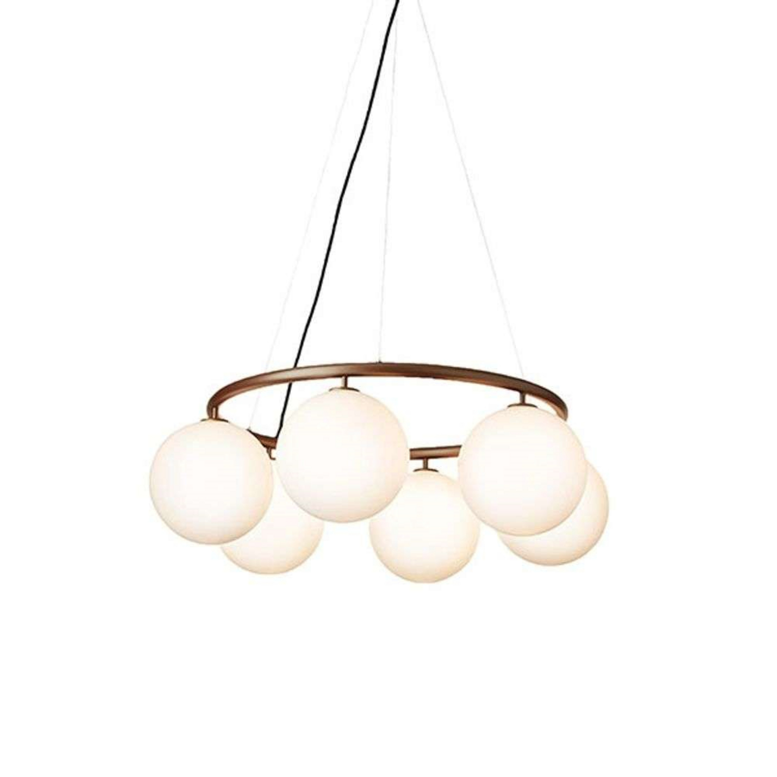 Miira 6 Circular Plafoniere Dark Bronze/Opal White - Nuura