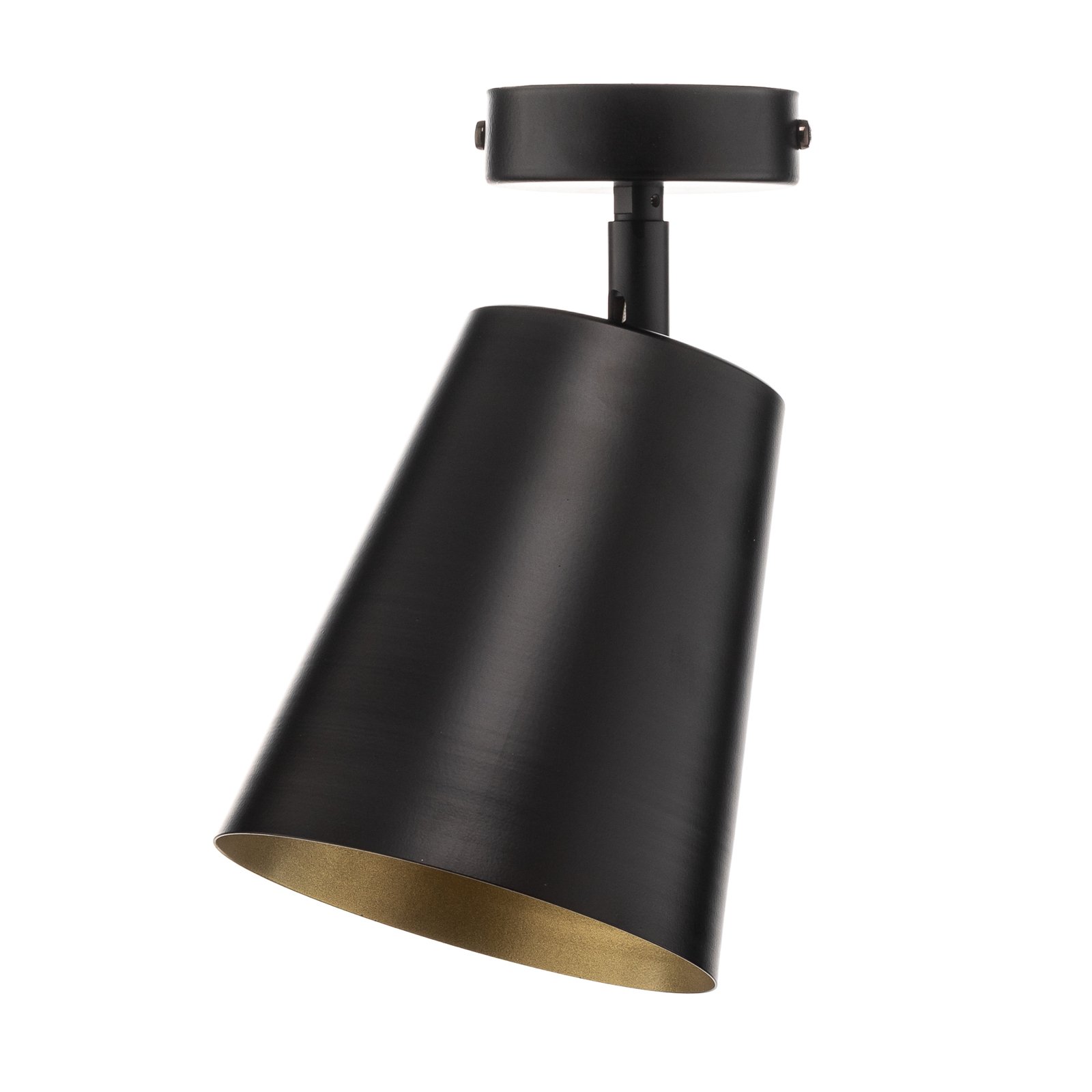 Plafondspot Prism, 1-lamp, zwart/goud