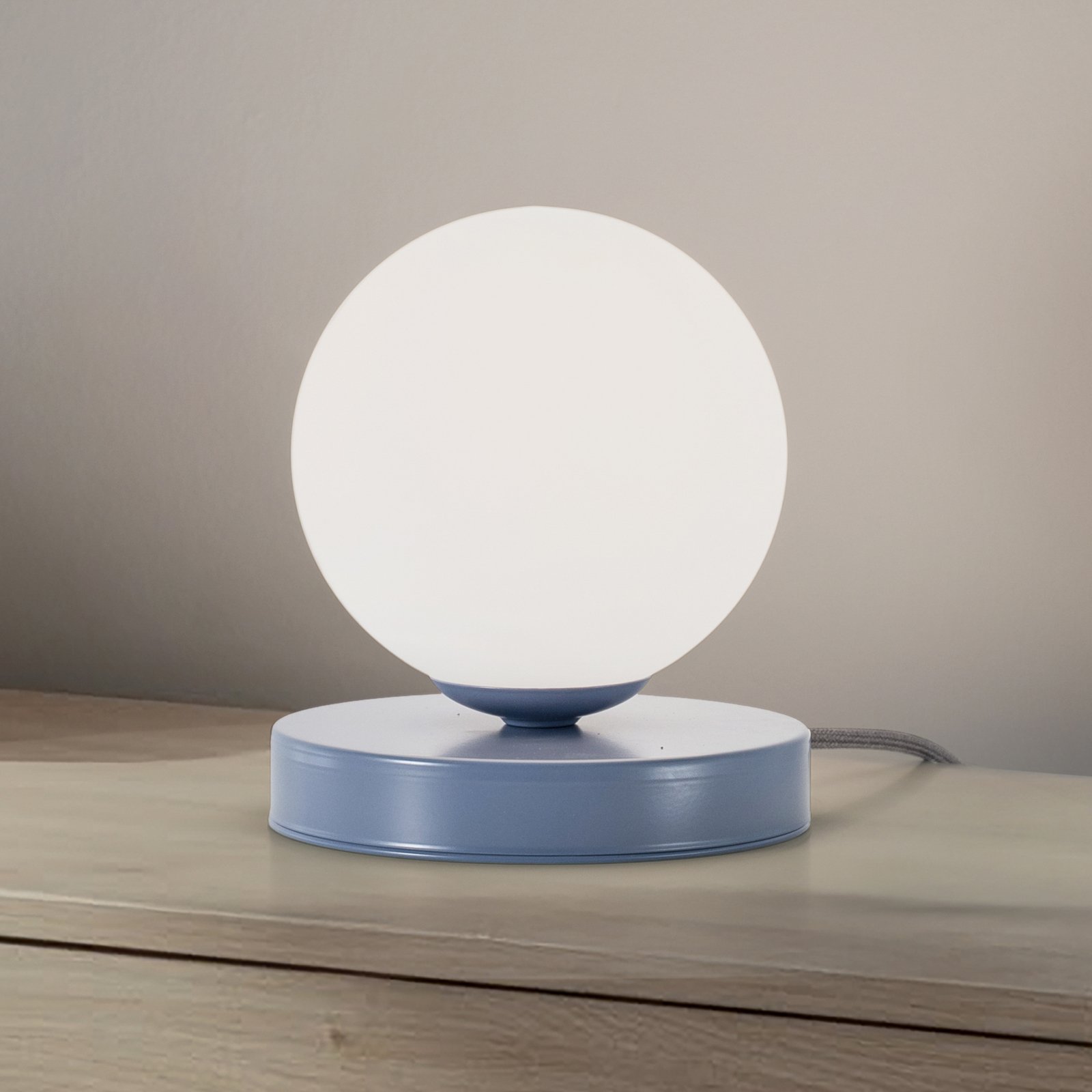 Επιτραπέζιο φωτιστικό Joel, ύψος 17 cm, μπλε/λευκό Επιτραπέζιο φωτιστικό Joel, ύψος 17 cm, μπλε/λευκό