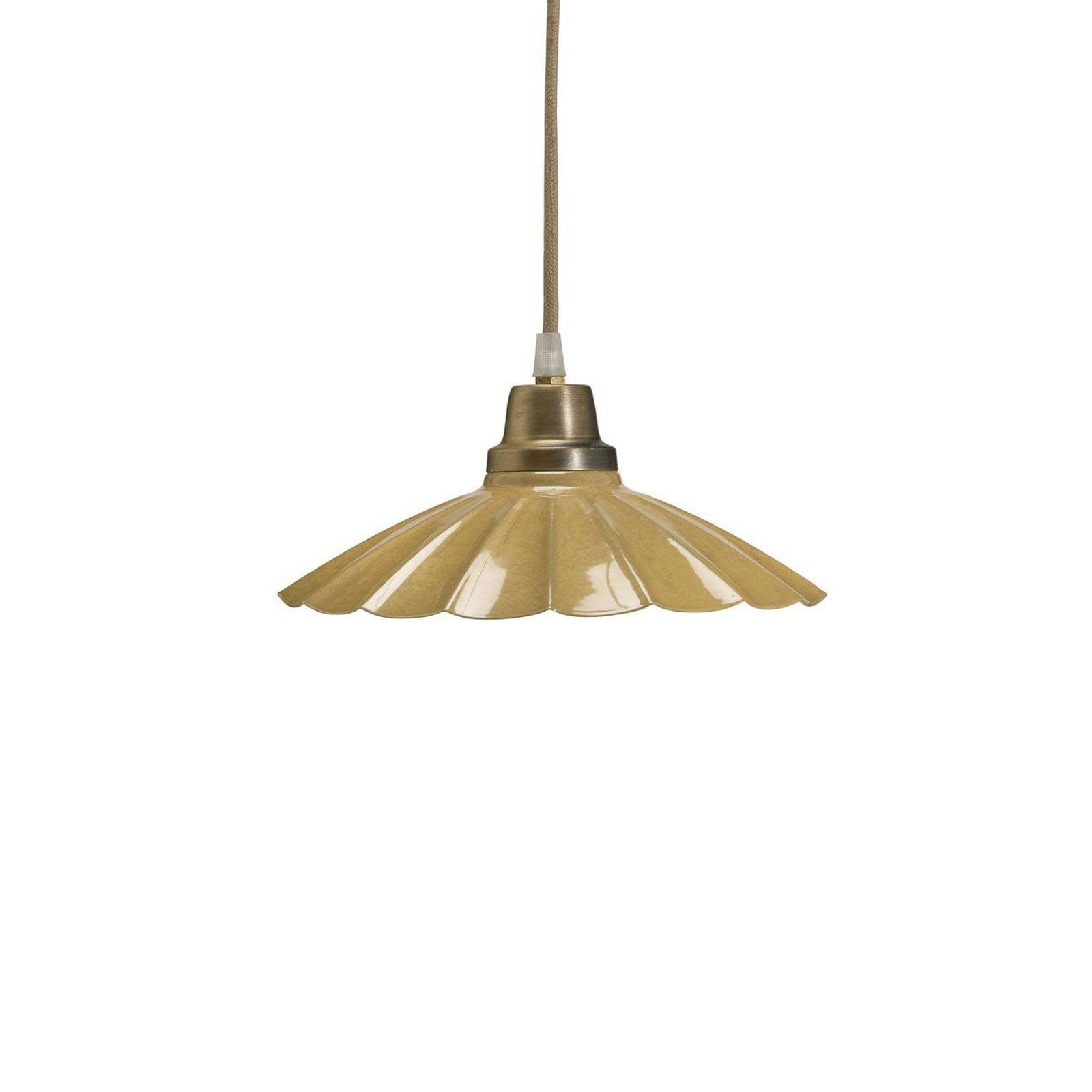 PR Home Hängeleuchte Ester gelb Ø 24 cm Eisen Stecker