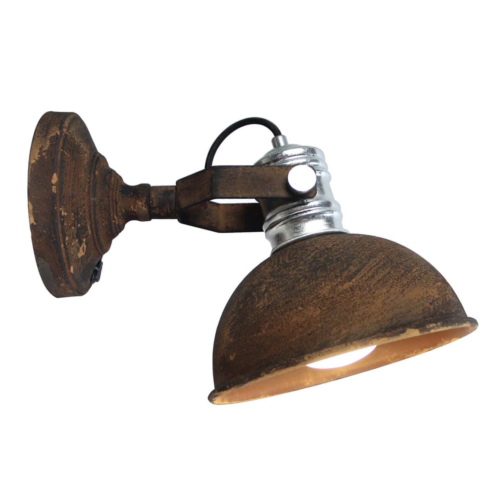 Brilliant Rust brown wall light Frieda, for Living / Dining Room, metal, E14, 40 W, energy efficiency: A++, W: 16 cm, H: 16 cm