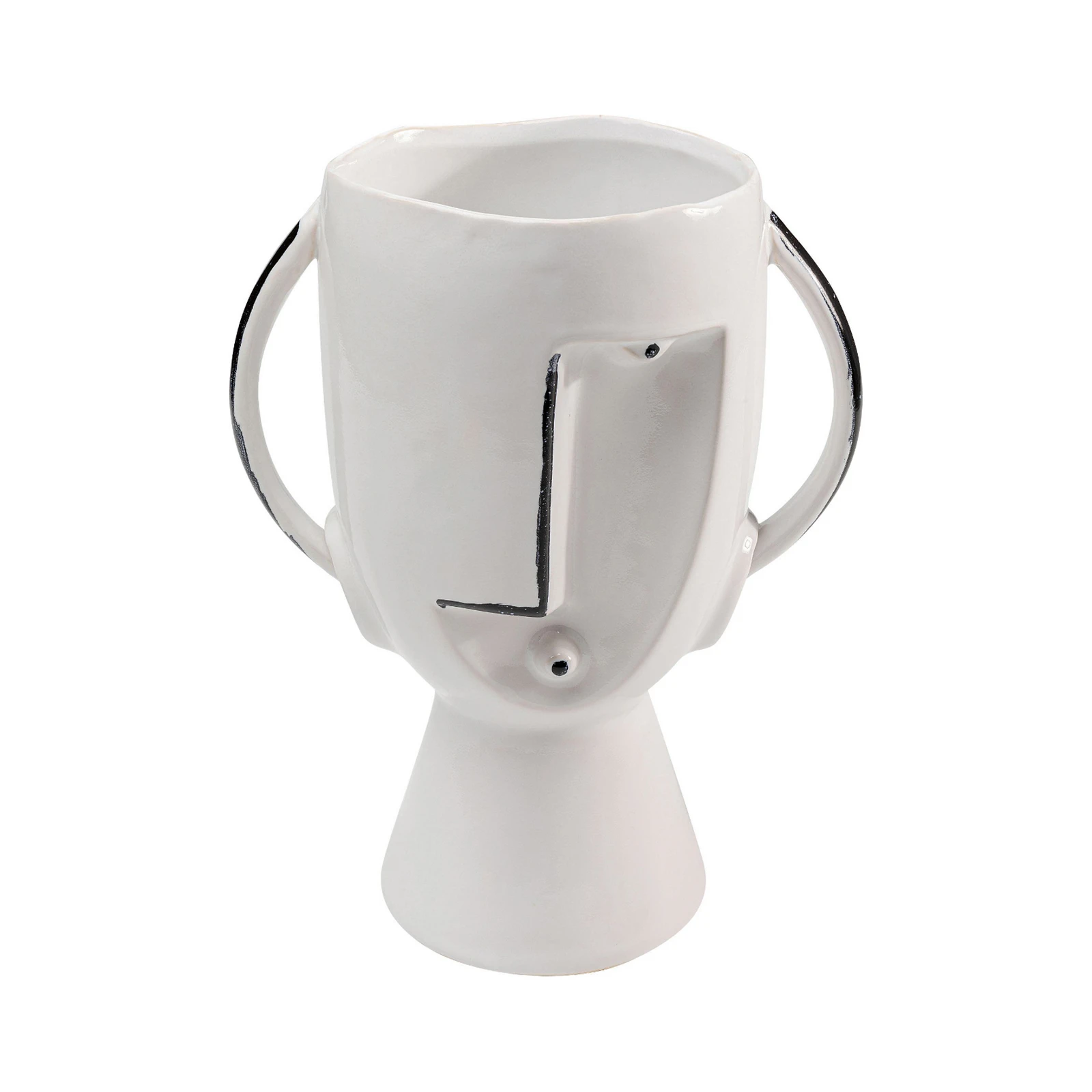 KARE Face Pot vase, height 30 cm, glazed stoneware, painted