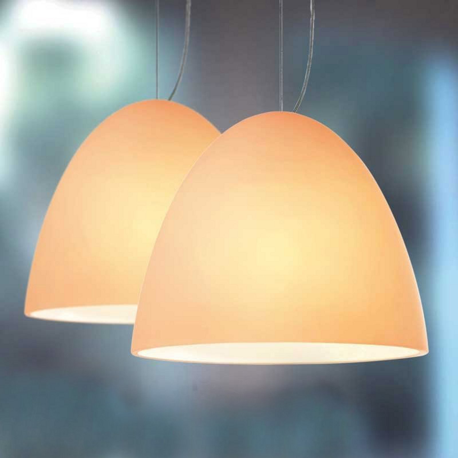 Casablanca Bell - lampă suspendată nisip 30 cm 2s. - Camera de zi / sufragerie - design - nisip alb gri - Sticlă