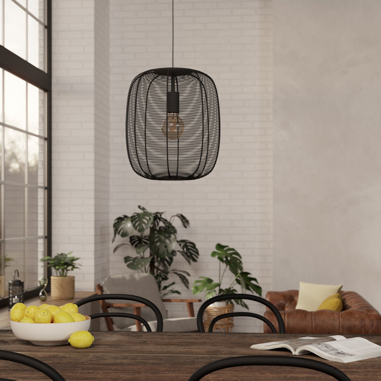 Rinroe viseća svjetiljka, Ø 32,5 cm, crna, čelik