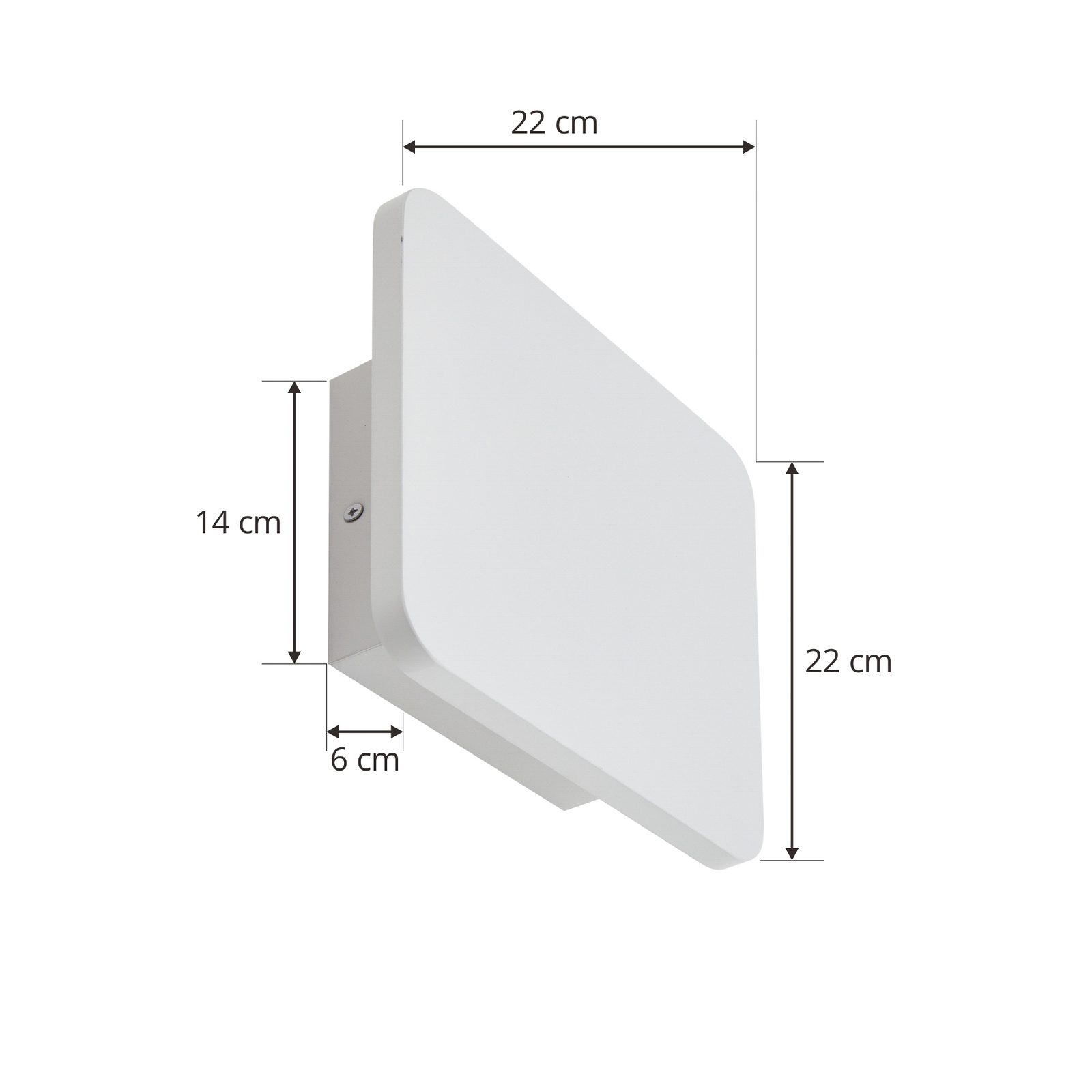 Lucande Aplique de pared LED Elrik, blanco, 22 cm de altura, metal
