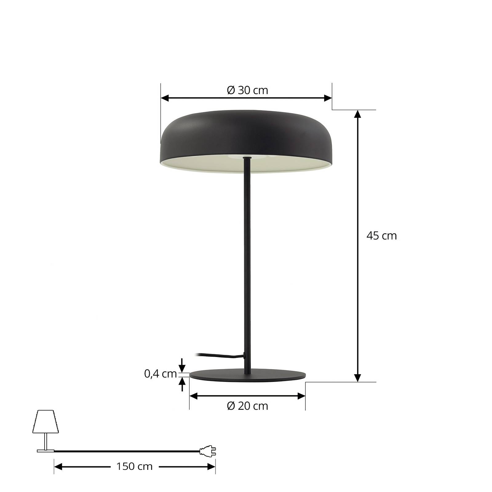 Lampa stołowa Lindby Edion, piaskowa czerń, metal