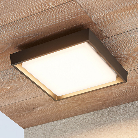 LED-utetaklampe Birta, kantet, 27 cm