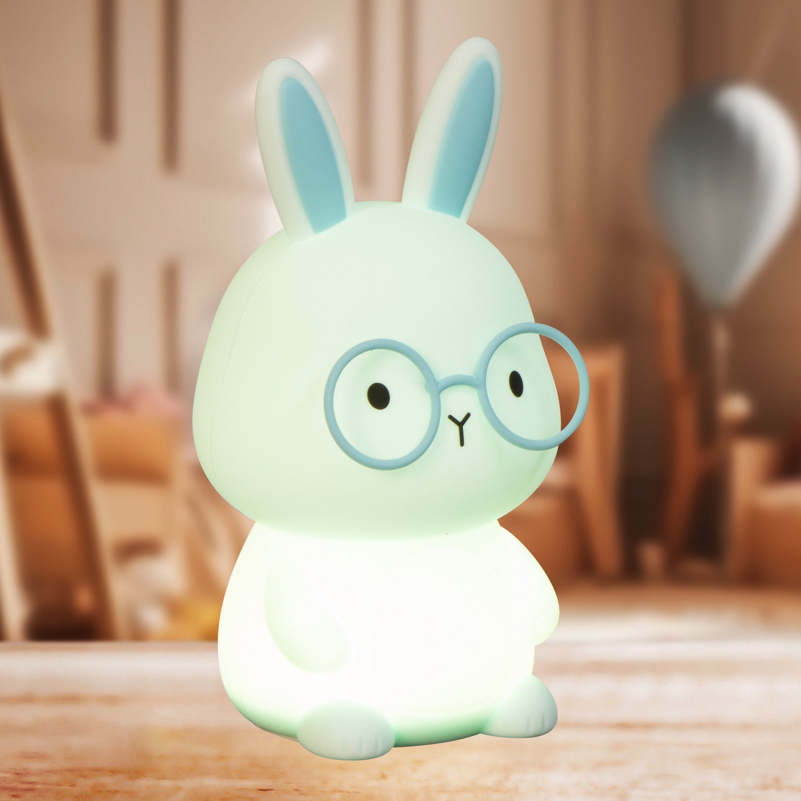 Lanterna cu baterie LED Felix, albastră, înălțime 13 cm, silicon