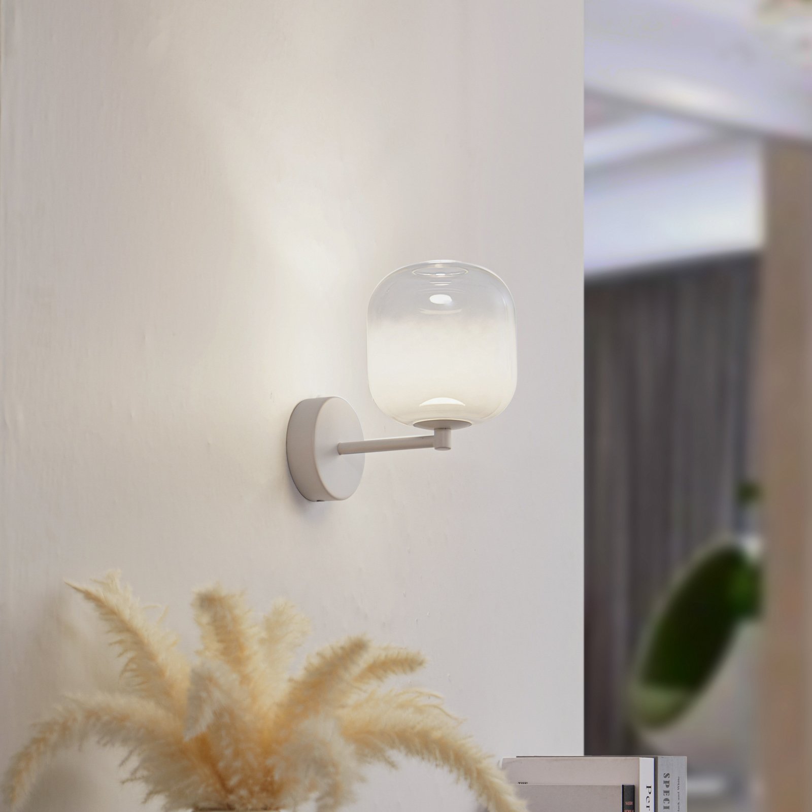 Avelina LED-Wandleuchte weiß Höhe 21,5 cm Glas - Lucande