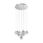 Mioglia LED hanging light, chrome, Ø 58 cm, 10-bulb - Stars of Light