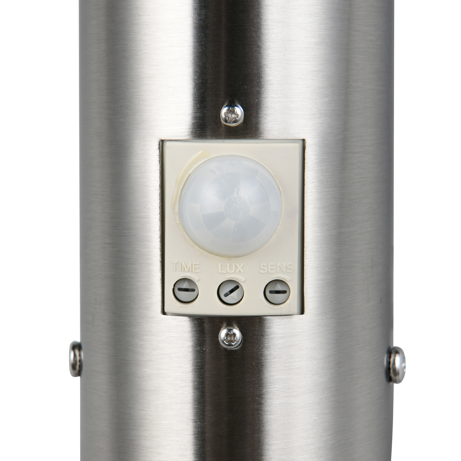 Zunanja stenska svetilka Trioto, nikljeva barva, 39 cm nerjaveče jeklo, senzor Zunanja stenska svetilka Trioto, nikljeva barva, 39 cm nerjaveče jeklo, senzor