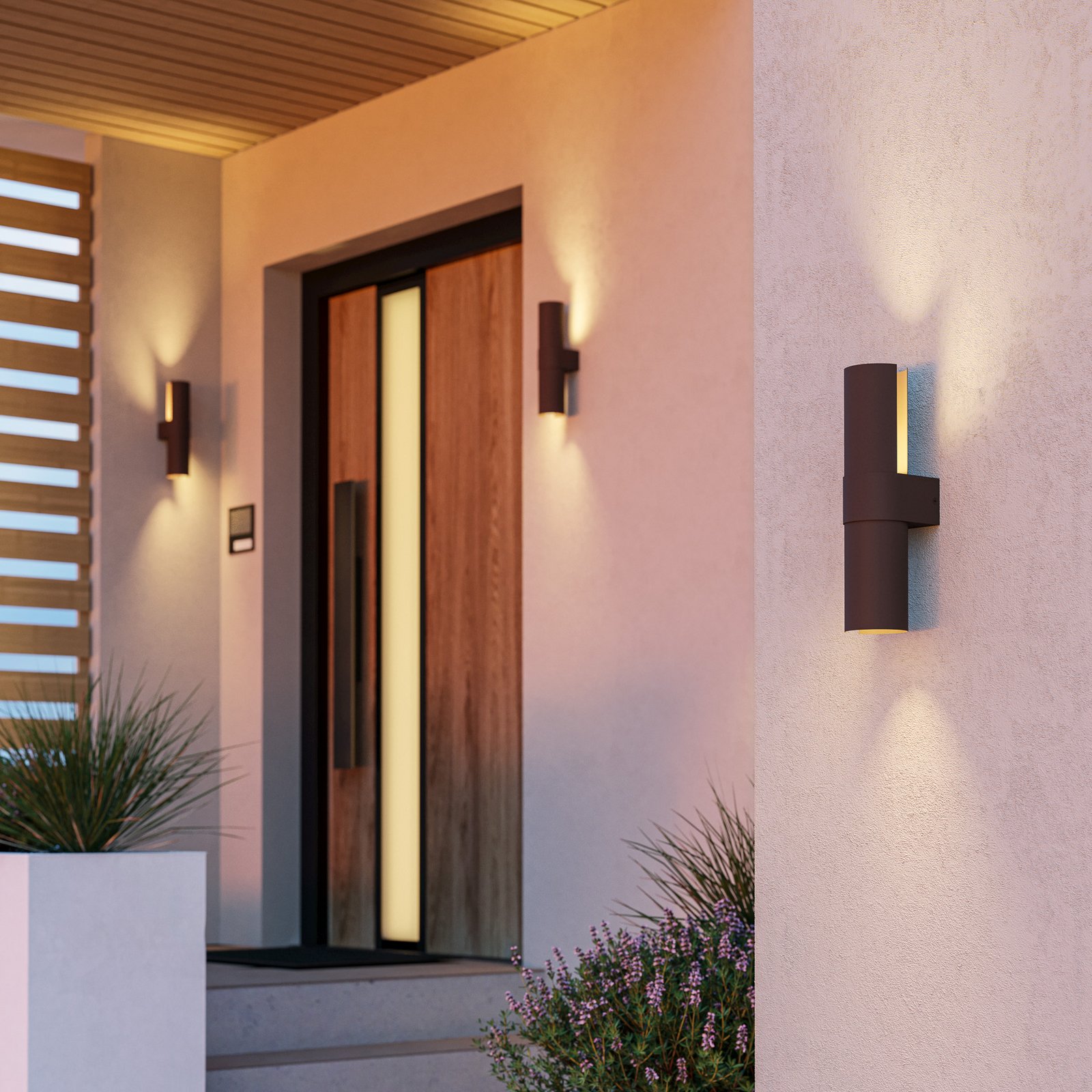 Montelauro LED vanjska zidna svjetiljka, boje hrđe, visine 32 cm, metalna