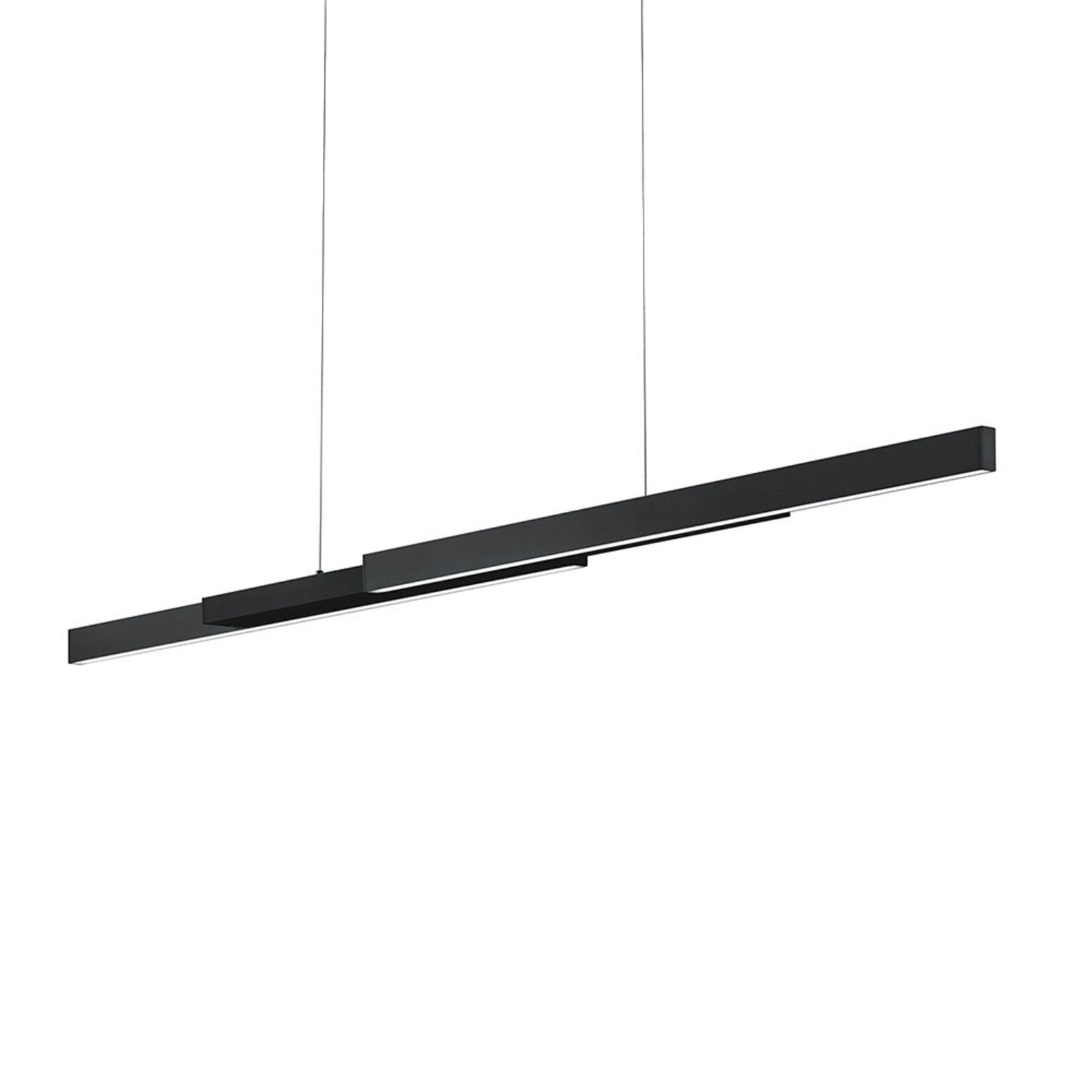 Knapstein Lara-L205 LED hanging lamp black, gesture control, for Living / Dining Room, aluminium, acrylic, 63 W, energy efficiency: A+, L: 205 cm, W: 1.6 cm, H: 3.4 cm