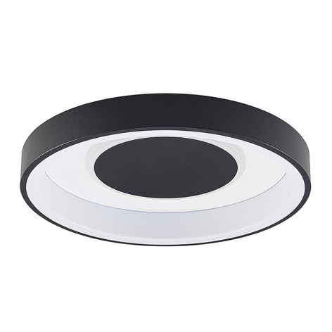 Lindby Izan LED-Deckenleuchte, RBGW, schwarz