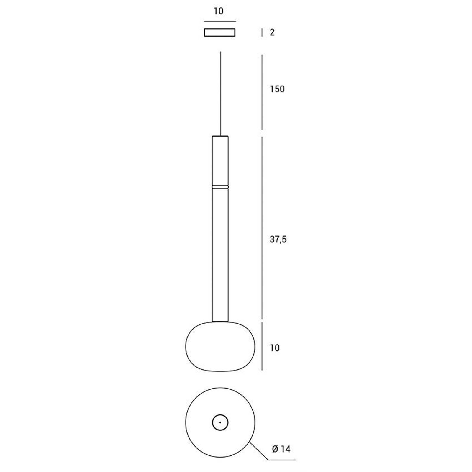 Lampa wisząca Mose złota wysokość klosza 48 cm 1-punktowa szkło