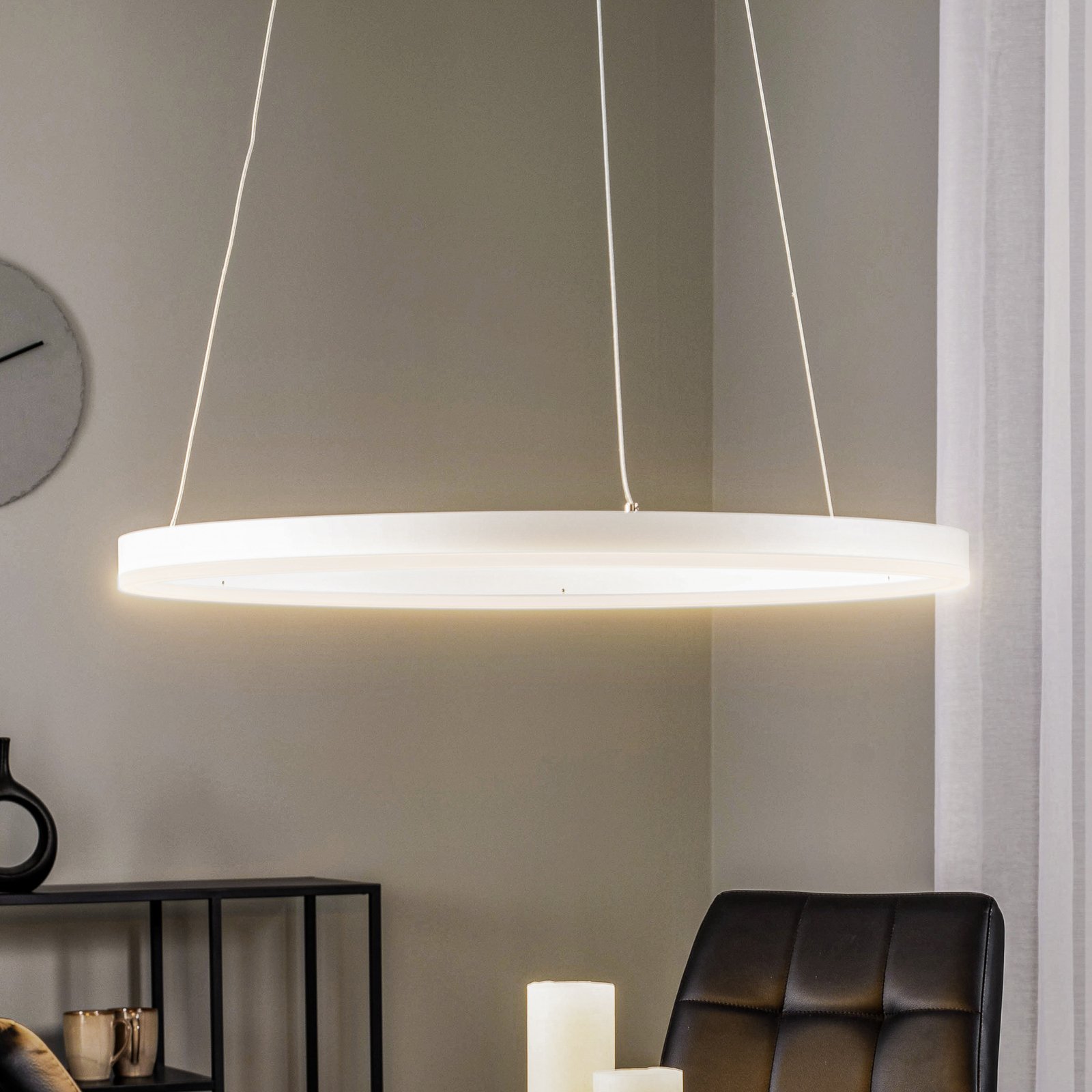 Arcchio LED-Hängeleuchte Albiona, weiß, 1 Ring